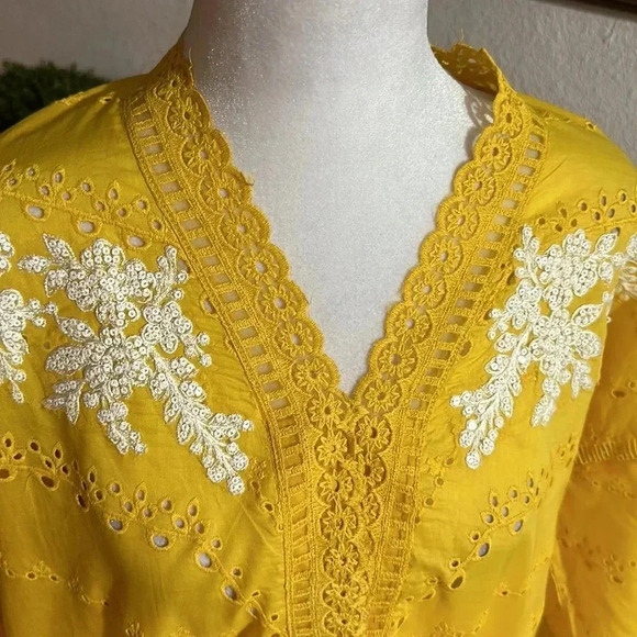 Maria B. Sequined eyelet shirt/dress size L - Picture 6 of 12